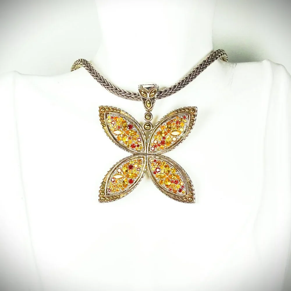 JOHN HARDY Citrine & Garnet Batu Kawung Pendant & Chain Necklace - Picture 6 of 11